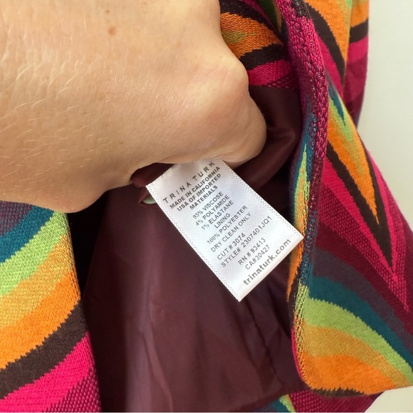 Trina Turk West Village Chevron Jacquard Blazer 4 - Picture 7 of 9